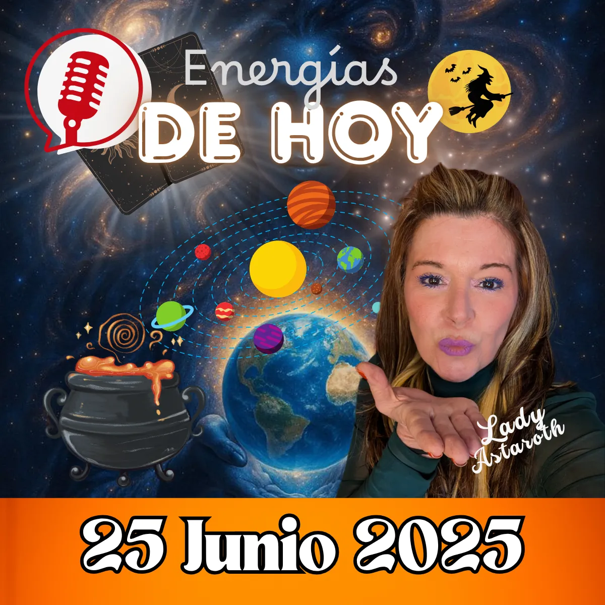 Energías astrológicas del 25 de junio 2025: Luna nueva en Cáncer, cuadratura con Saturno y Neptuno, y combinación Juicio + Mundo en el tarot