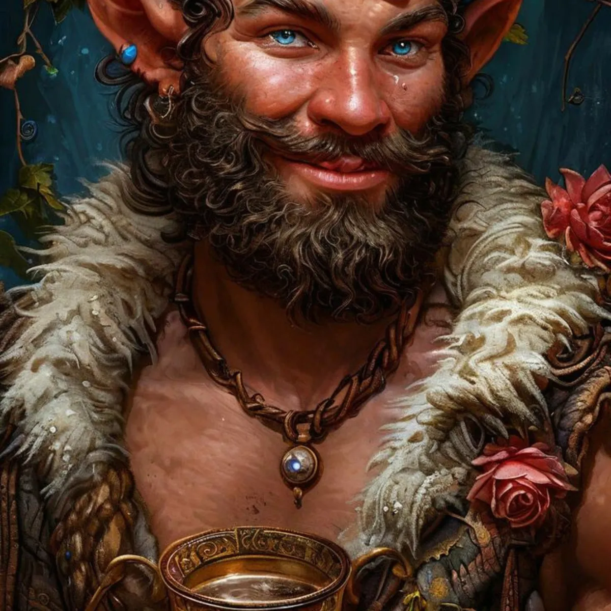 Pholus el centauro revelador — imagen simbólica en el bosque, con sonrisa traviesa, mirada sabia y estética mitológica desenfadada